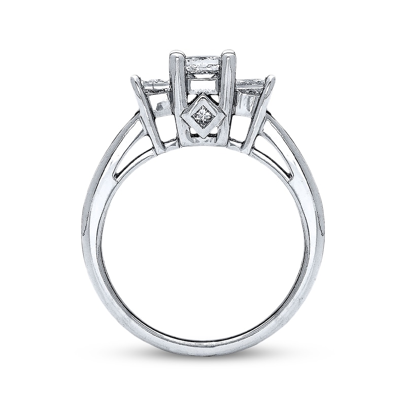3-Stone Diamond Ring 1-1/2 ct tw Princess-cut 14K White Gold