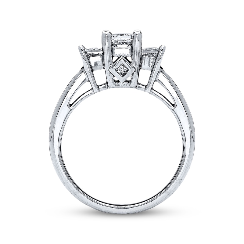 Main Image 2 of Now + Forever 3-Stone Diamond Ring 1-1/2 ct tw Princess-cut 14K White Gold