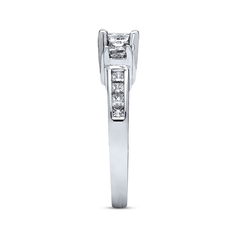 3-Stone Diamond Ring 1-1/2 ct tw Princess-cut 14K White Gold