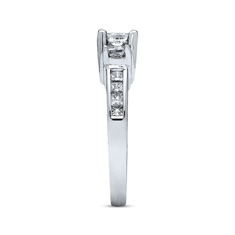 Main Image 3 of Now + Forever 3-Stone Diamond Ring 1-1/2 ct tw Princess-cut 14K White Gold