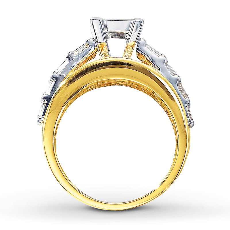 Diamond Engagement Ring 3 ct tw Princess-cut 14K Two-Tone Gold