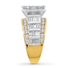 Thumbnail Image 2 of Diamond Engagement Ring 3 ct tw Princess-cut 14K Two-Tone Gold