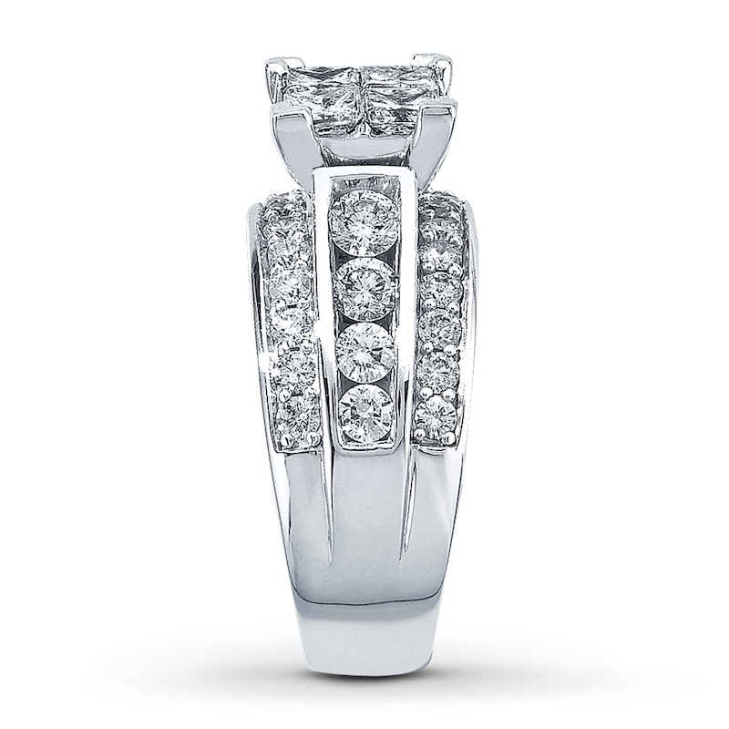 Diamond Ring 2-5/8 ct tw Princess-cut 14K White Gold