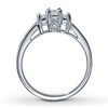 Three-Stone Diamond Ring 1/2 ct tw Princess-Cut 14K White Gold
