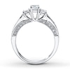 Thumbnail Image 1 of Three-Stone Diamond Ring 7/8 ct tw Princess-cut 14K White Gold
