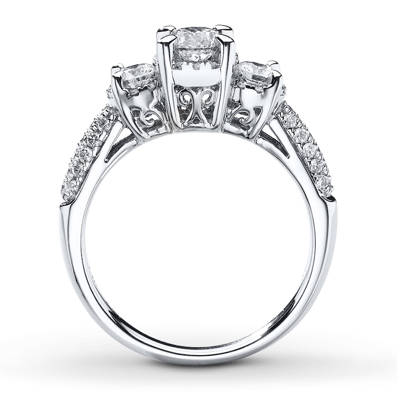 3-Stone Diamond Ring 1 ct tw Round-cut 14K White Gold
