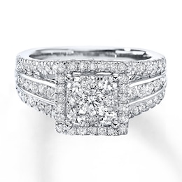 Now + Forever Diamond Engagement Ring 1-1/2 cts tw Round-cut 14K White Gold