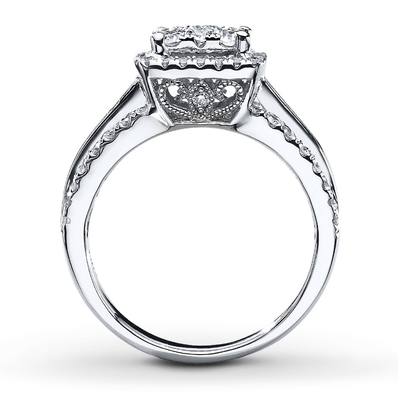 Diamond Engagement Ring 1-1/2 cts tw Round-cut 14K White Gold