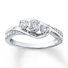 Thumbnail Image 0 of 3-Stone Diamond Ring 1/3 ct tw Round-cut 10K White Gold