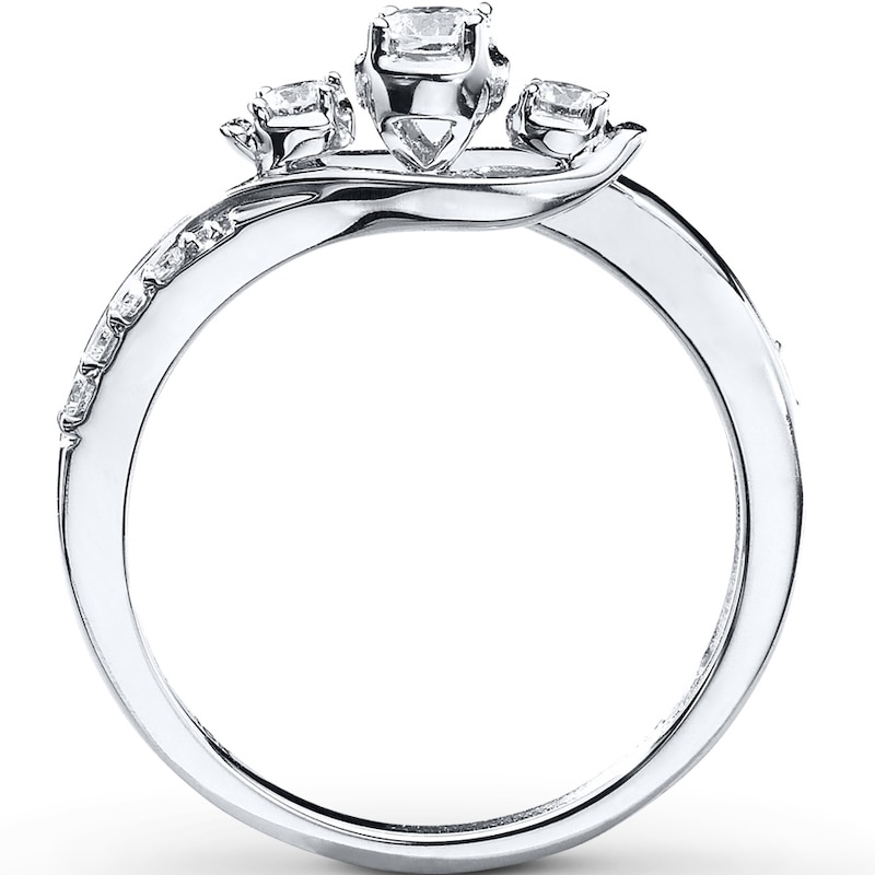 3-Stone Diamond Ring 1/3 ct tw Round-cut 10K White Gold