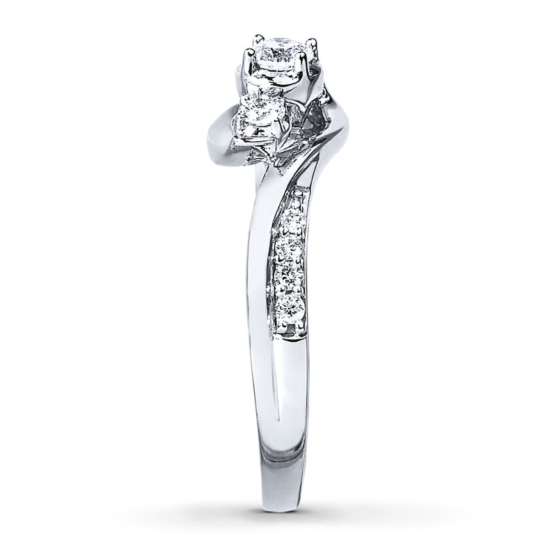 3-Stone Diamond Ring 1/3 ct tw Round-cut 10K White Gold