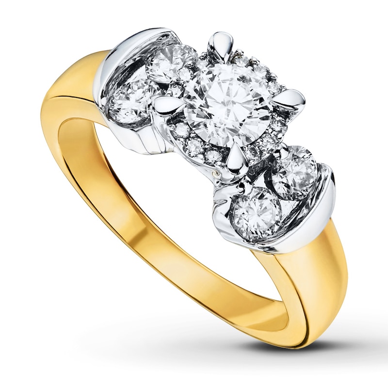 Diamond Engagement Ring 1 carat tw Round-cut 14K Two-Tone Gold