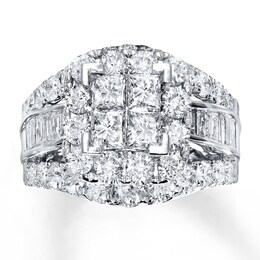 Diamond Engagement Ring 4 Carats tw 14K White Gold