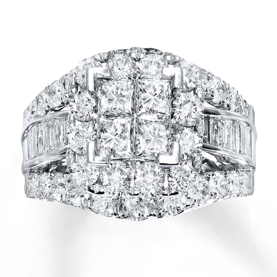 Diamond Engagement Ring 4 Carats tw 14K White Gold