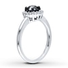 Thumbnail Image 2 of Now + Forever Black Diamond Ring 1 ct tw Round-cut 10K White Gold