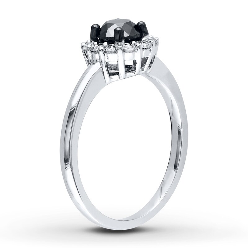 Main Image 2 of Now + Forever Black Diamond Ring 1 ct tw Round-cut 10K White Gold