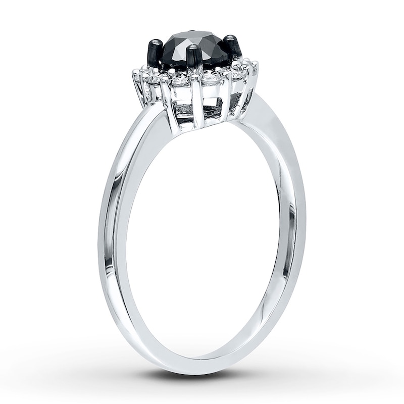 Main Image 3 of Now + Forever Black Diamond Ring 1 ct tw Round-cut 10K White Gold