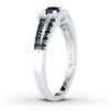 Black Diamond Ring 1/2 ct tw Princess-cut 10K White Gold