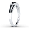 Thumbnail Image 2 of Now + Forever Black Diamond Ring 1/2 ct tw Princess-cut 10K White Gold