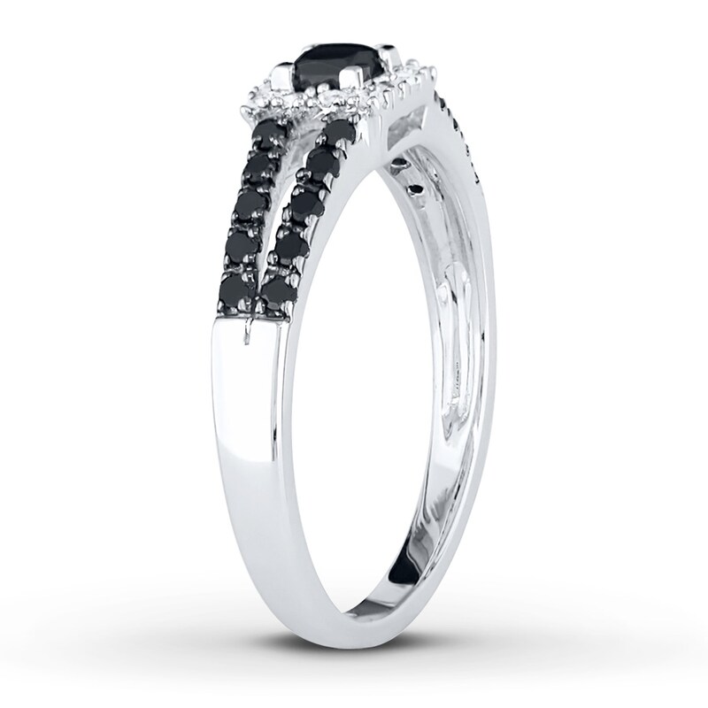 Main Image 2 of Now + Forever Black Diamond Ring 1/2 ct tw Princess-cut 10K White Gold