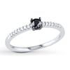 Thumbnail Image 0 of Black/White Diamond Engagement Ring 1/4 ct tw 10K White Gold