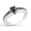 Thumbnail Image 0 of Black Diamond Ring 1-1/4 cts tw Round-cut 10K White Gold