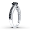 Thumbnail Image 1 of Black Diamond Ring 1-1/4 cts tw Round-cut 10K White Gold