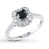 Thumbnail Image 0 of Black/White Diamond Ring 5/8 ct tw Princess-cut 10K White Gold