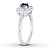 Thumbnail Image 1 of Black/White Diamond Ring 5/8 ct tw Princess-cut 10K White Gold