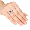 Thumbnail Image 3 of Black Diamond Ring 1 ct tw Oval-cut 14K White Gold