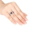 Thumbnail Image 3 of Black Diamond Ring 1 ct tw Heart-shaped 10K White Gold