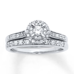 Now + Forever Diamond Bridal Set 1/2 ct tw Round-Cut 14K White Gold