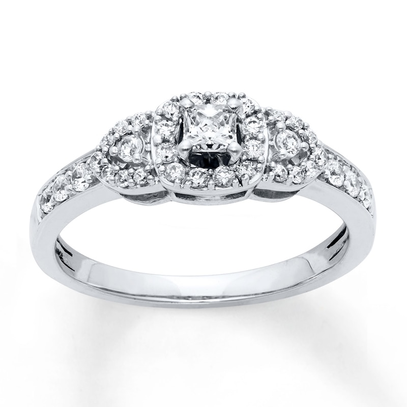 Main Image 1 of Memories Moments Magic Diamond Engagement Ring 1/2 Carat tw 10K White Gold