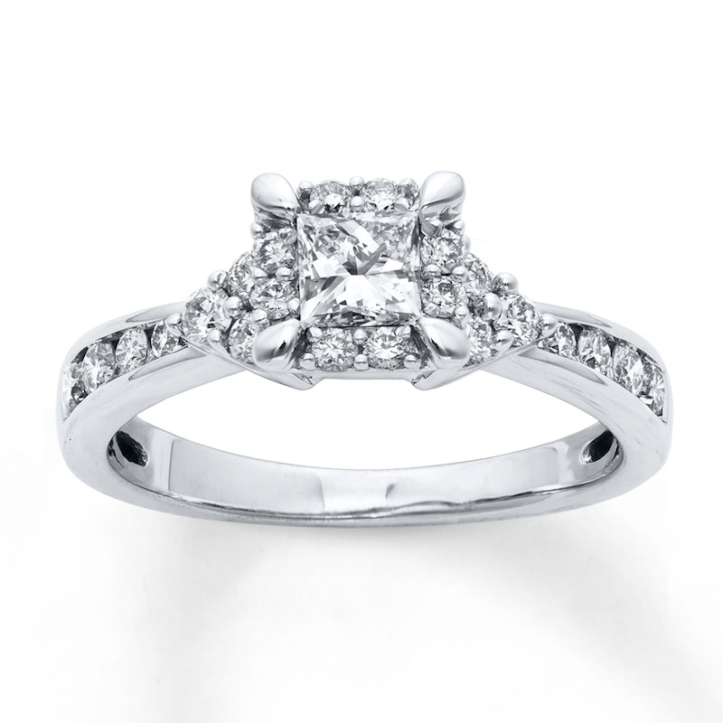 Diamond Engagement Ring 1 Carat tw Round-cut 14K White Gold with 360