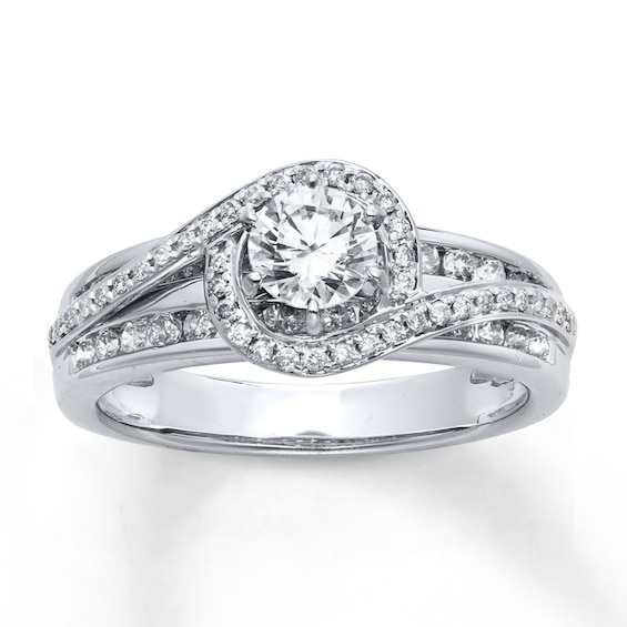 Now + Forever Diamond Engagement Ring 7/8 ct tw Round-cut 14K White Gold
