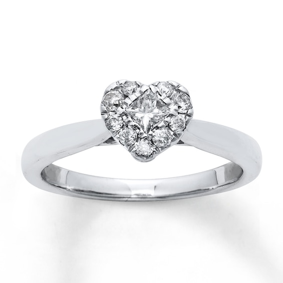 Now + Forever Diamond Engagement Ring 1/3 Carat tw 10K White Gold