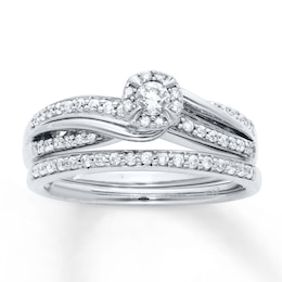 Now + Forever Diamond Bridal Set 1/3 ct tw Round-cut 10K White Gold