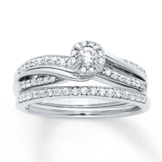 Now + Forever Diamond Bridal Set 1/3 ct tw Round-cut 10K White Gold