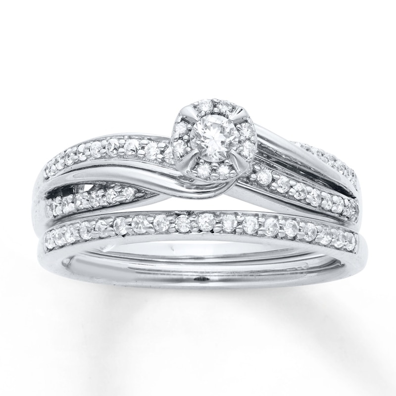 Diamond Bridal Set 1/3 ct tw Round-cut 10K White Gold