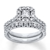 Thumbnail Image 1 of Now + Forever Diamond Bridal Set 5/8 ct tw Princess-cut 14K White Gold