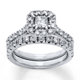 Now + Forever Diamond Bridal Set 5/8 ct tw Princess-cut 14K White Gold