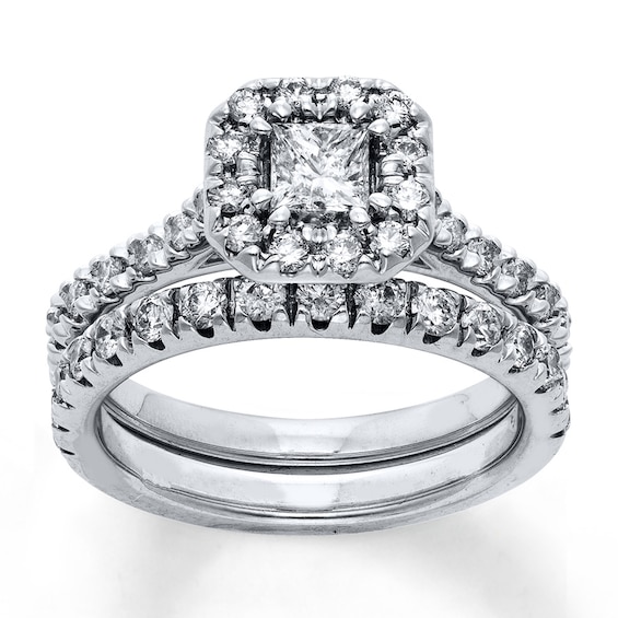 Now + Forever Diamond Bridal Set 5/8 ct tw Princess-cut 14K White Gold