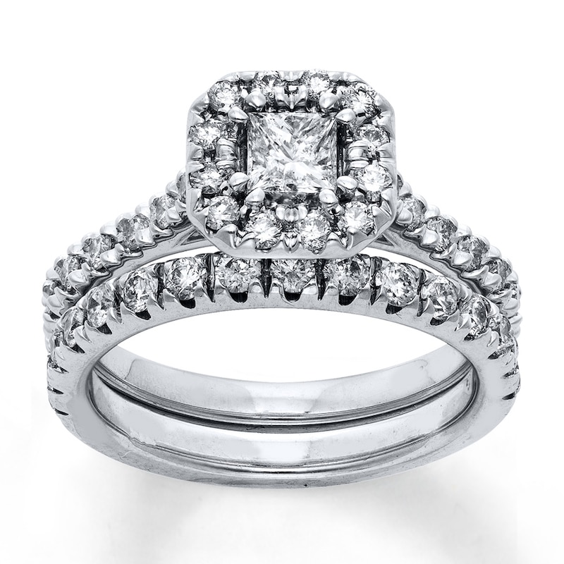 Main Image 1 of Now + Forever Diamond Bridal Set 5/8 ct tw Princess-cut 14K White Gold