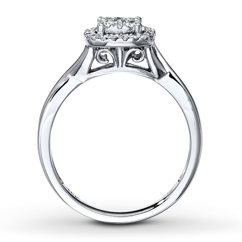 Diamond Engagement Ring 1/3 ct tw Round-cut 10K White Gold