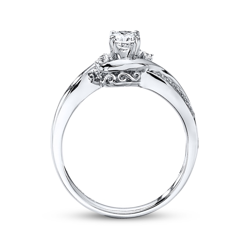 Main Image 2 of Three-Stone Engagement Ring 3/8 ct tw Diamonds 14K White Gold