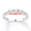 Thumbnail Image 1 of Memories Moments Magic Diamond Engagement Ring 1/2 ct tw Round-cut 10K Two-Tone Gold