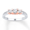 Thumbnail Image 0 of Memories Moments Magic Diamond Engagement Ring 1/2 ct tw Round-cut 10K Two-Tone Gold