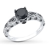 Thumbnail Image 0 of Black Diamond Ring 1-1/4 Carats tw 10K White Gold