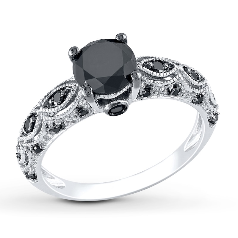 Shuraba Spaans inzet Black Diamond Ring 1-1/4 Carats tw 10K White Gold | Kay