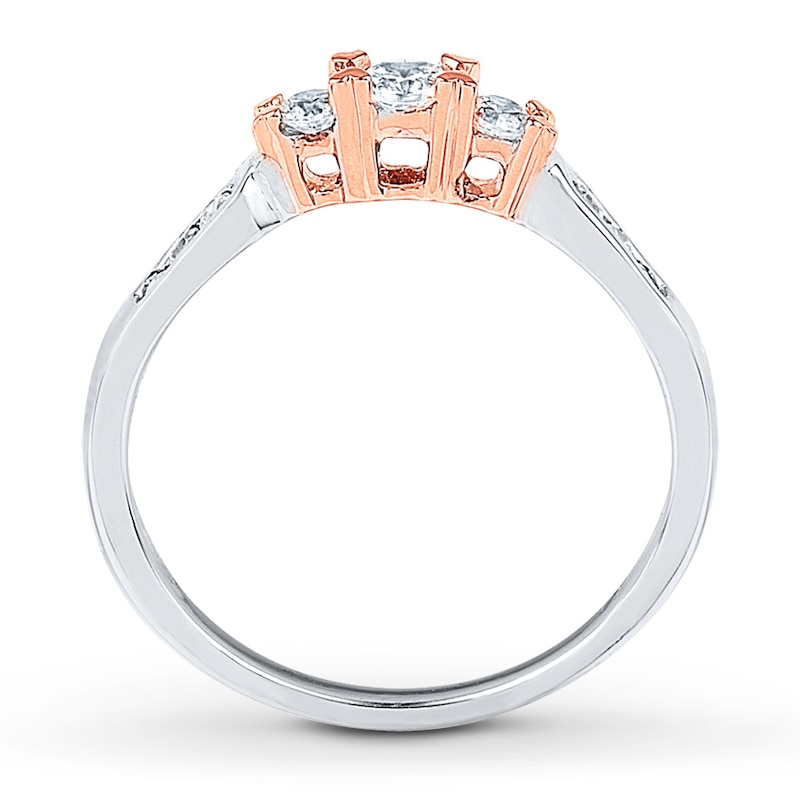 Main Image 2 of Memories Moments Magic Diamond Engagement Ring 1/4 ct tw Round-cut 10K Two-Tone Gold